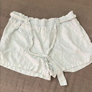 Time and Tru Light Mint Tie-Waist High Rise Shorts